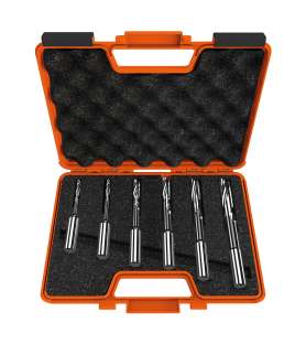 Box of 6 CMT helical mortising drill bits, 13 mm shank, left rotation - Pro quality