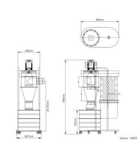 Unidad de succión de doble filtración Holzprofi R150TE