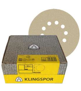 50 disques abrasifs auto-agrippants perforés 225 mm Grain 40 - Klingspor ref 302042