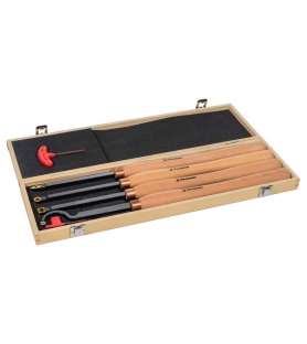 Coffret de 4 gouges de tournage à plaquettes carbure Holzmann H4TLGXL