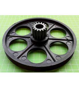 Pulley with pinion for...