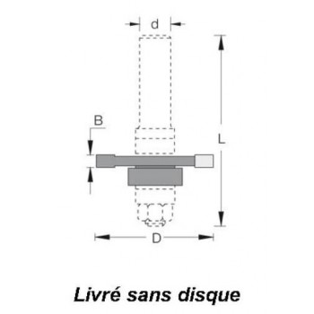 Arbre porte-disques pour rainure languette avec roulement et bagues Q8mm