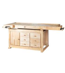 Etabli de menuisier 2100 mm en hévéa avec tiroirs - Holzmann WB210C