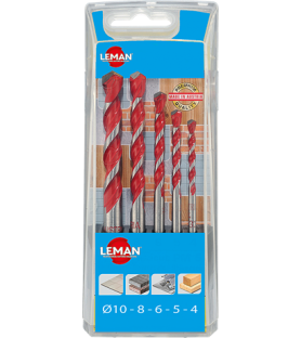 Leman 702.000.05 Multi-Material Cylindrical Drill Bit Set - 5 Pieces