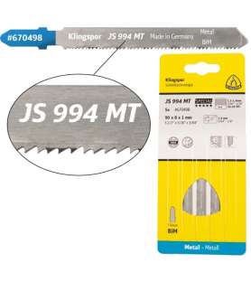 Klingspor JS 994 MT Special Bimetal Jigsaw Blade - Straight Cut - Fine Tooth - For Thin Materials