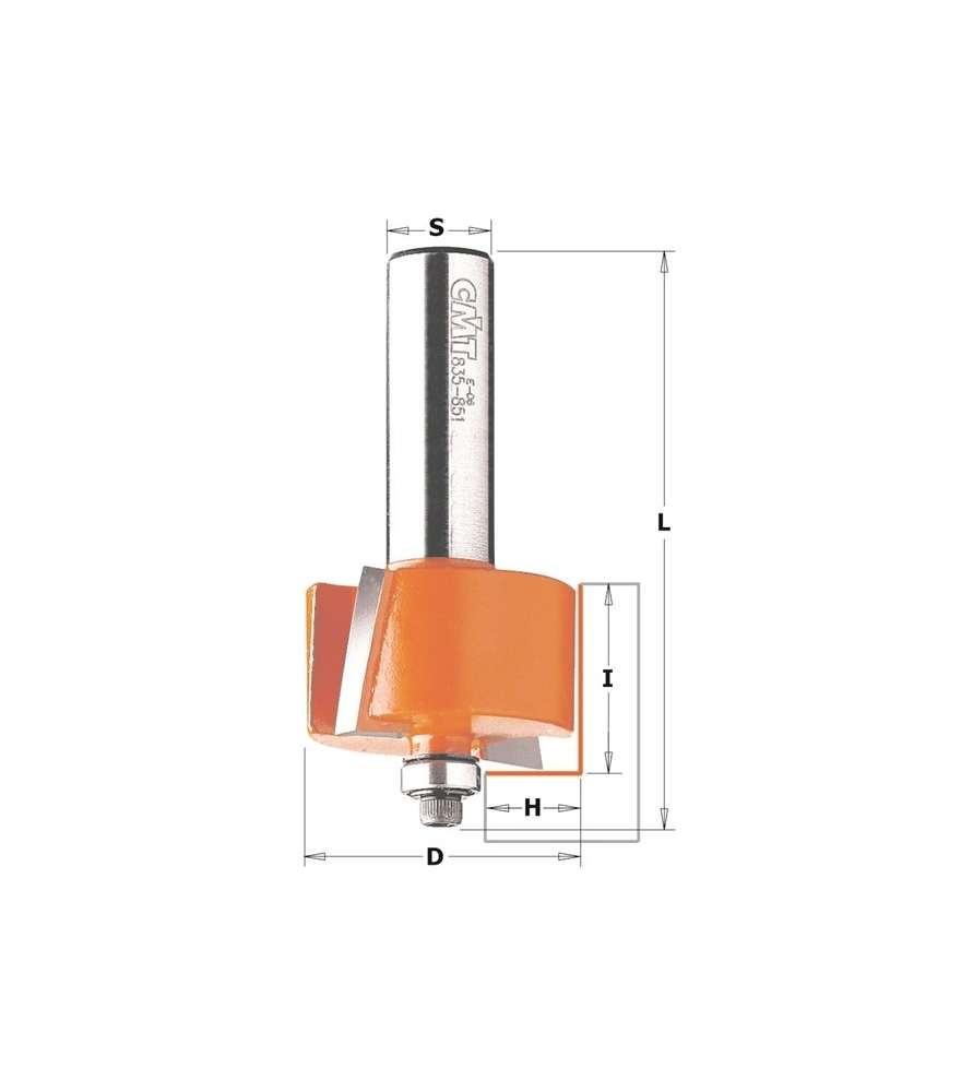 CMT 935.317.11 - Fresa para rebajes - Cola 8 mm