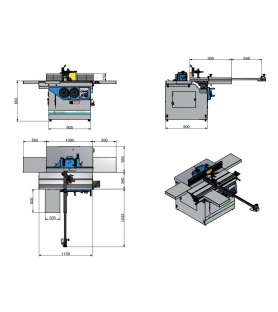 4-speed spindle moulder with tilting shaft and sliding carriage Holzprofi TO1150