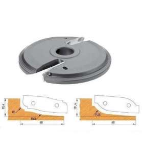 Porte-outils à plate-bande Ø150 mm pour toupie arbre de 30 mm - Travail dessus avec Profil n° 2 et 3