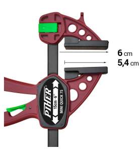 Serre-joint rapide réversible Mini Quick Piher 150 mm - Ref 52415