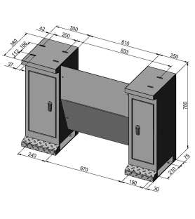 Socle pour tour à métaux Bernardo entre pointes 700 mm