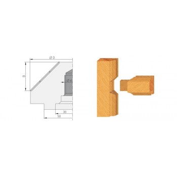 Wendeplatten-Kreuzsprossen-Fräser 45˚ für Tischfräsen M14