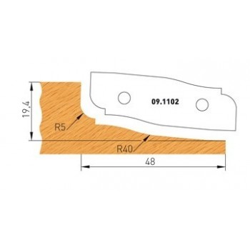 Profilmesser Form 2 für Abplattfräser - Ausführung oben