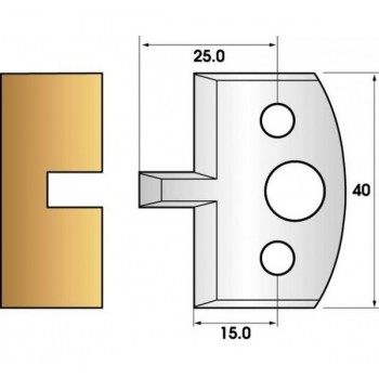 Coltelli e limitatori de 40 mm n° 16 - slot 6mm