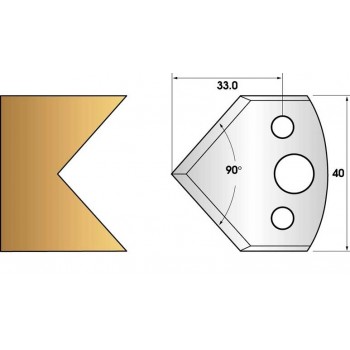 Coltelli e limitatori de 40 mm n° 127 - smusso a 45°