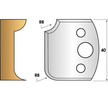 Coltelli e limitatori de 40 mm n° 174 - 1/4 di cerchio, 8 mm