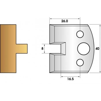 Coltelli e limitatori de 40 mm n° 95 - lingua 8mm