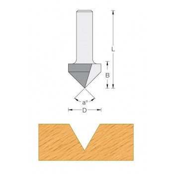 Frese per intagli a V Ø 12.7 - Coda 8 mm
